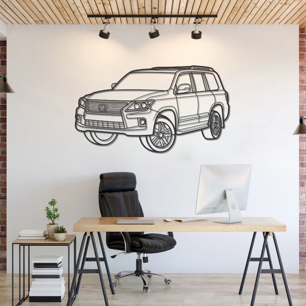 Lexus LX570 2010 PERSPECTIVE Metal Car Silhouette Wall Art
