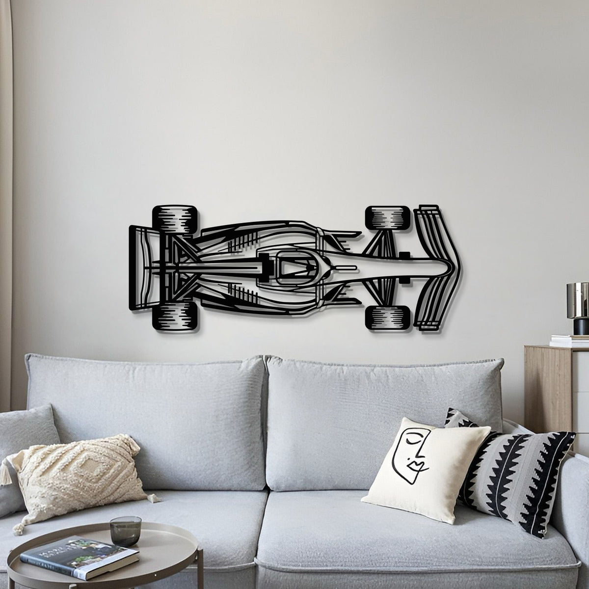 Formula 1 2022 Top View Metal Car Silhouette Wall Art