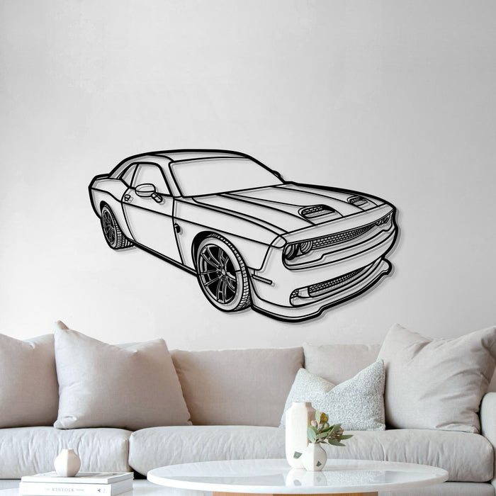Challanger Hellcat PERSPECTIVE Silhouette Metal Wall Art