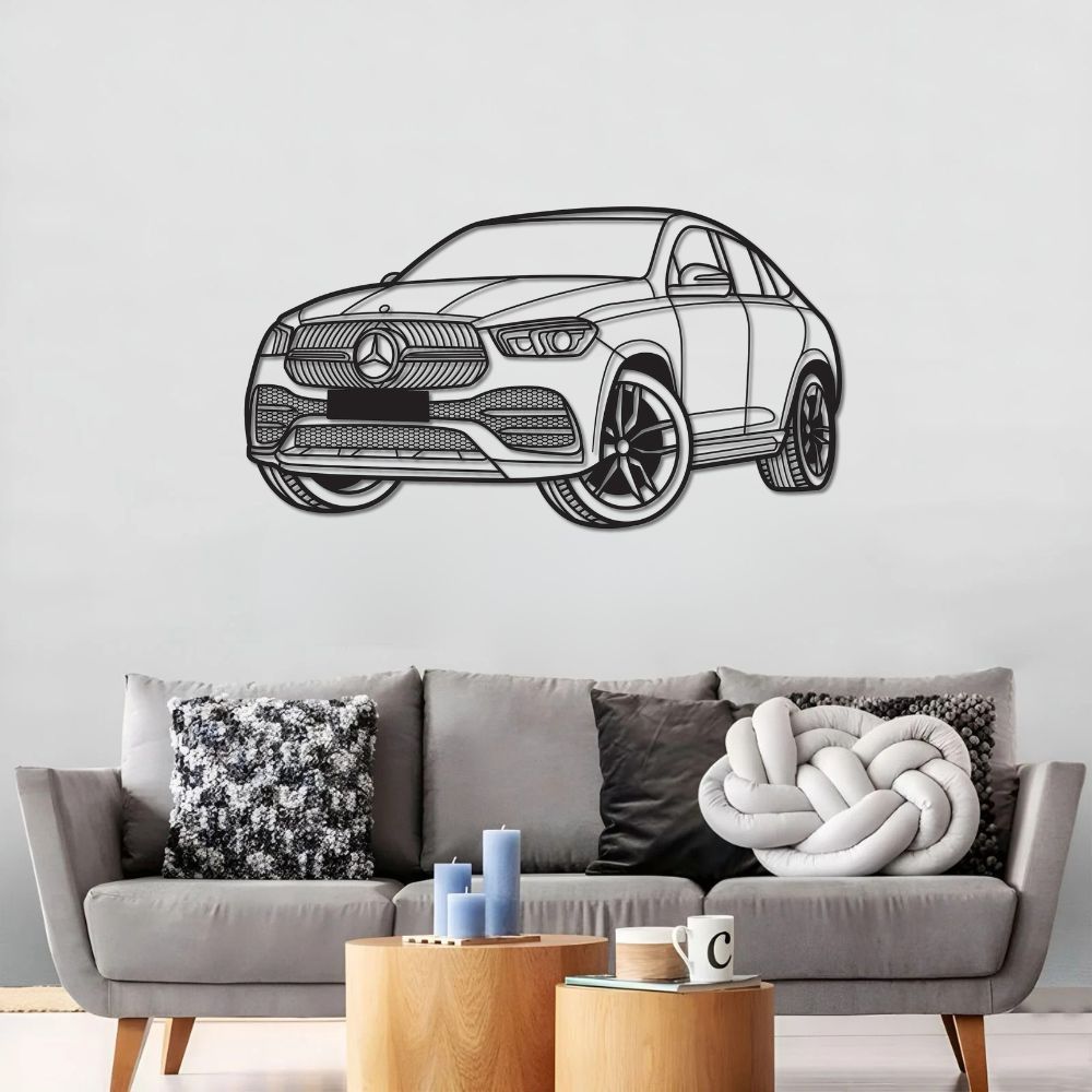Mercedes GLE 350e PERSPECTIVE Metal Car Silhouette Wall Art