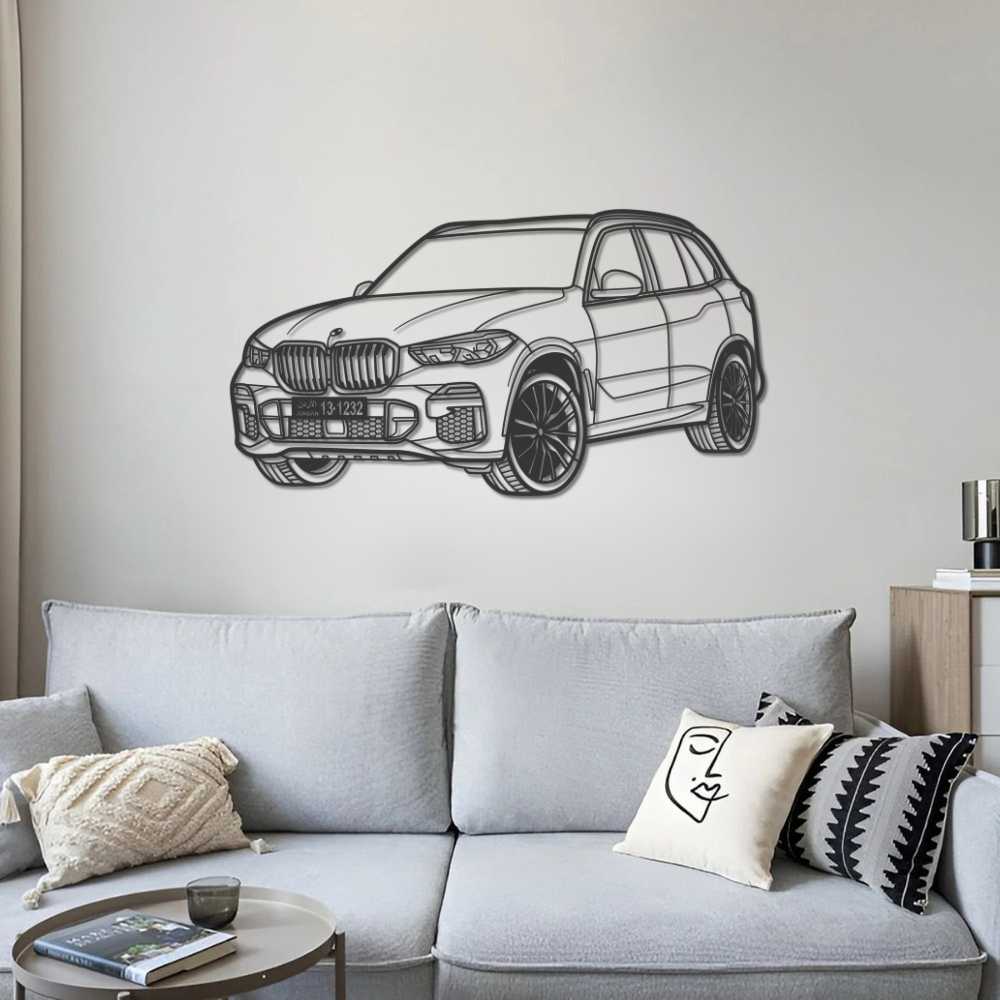 BMW X5 2022 PERSPECTIVE Metal Car Silhouette Wall Art