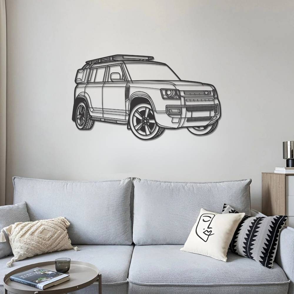 Land Rover 110 Defender 2024 PERSPECTIVE Metal Car Silhouette Wall Art