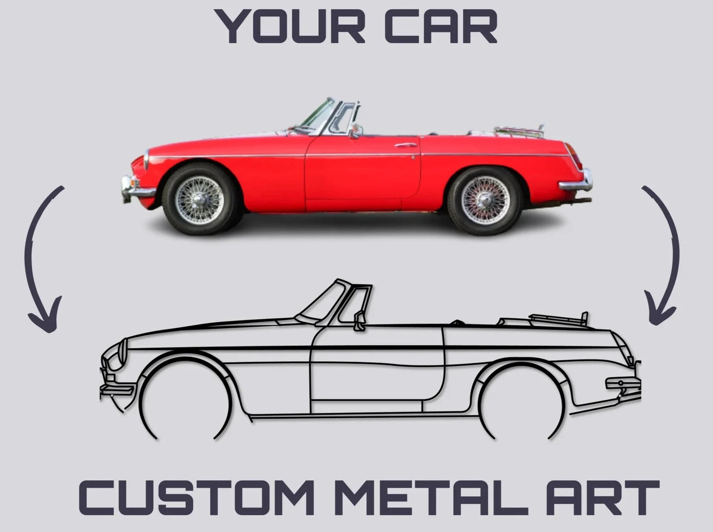 Your Custom Car Silhouette Metal Wall Art ( Any Car )