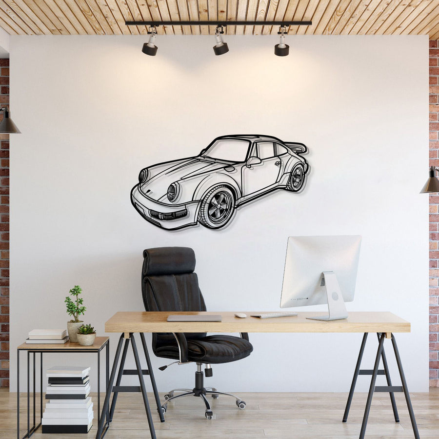 PORSCHE 911 930 PERSPECTIVE Metal Car Silhouette Wall Art