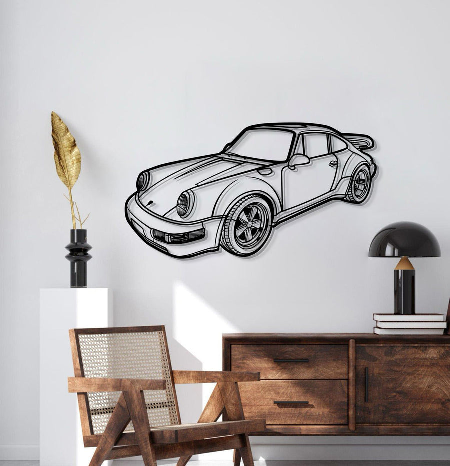 PORSCHE 911 930 PERSPECTIVE Metal Car Silhouette Wall Art