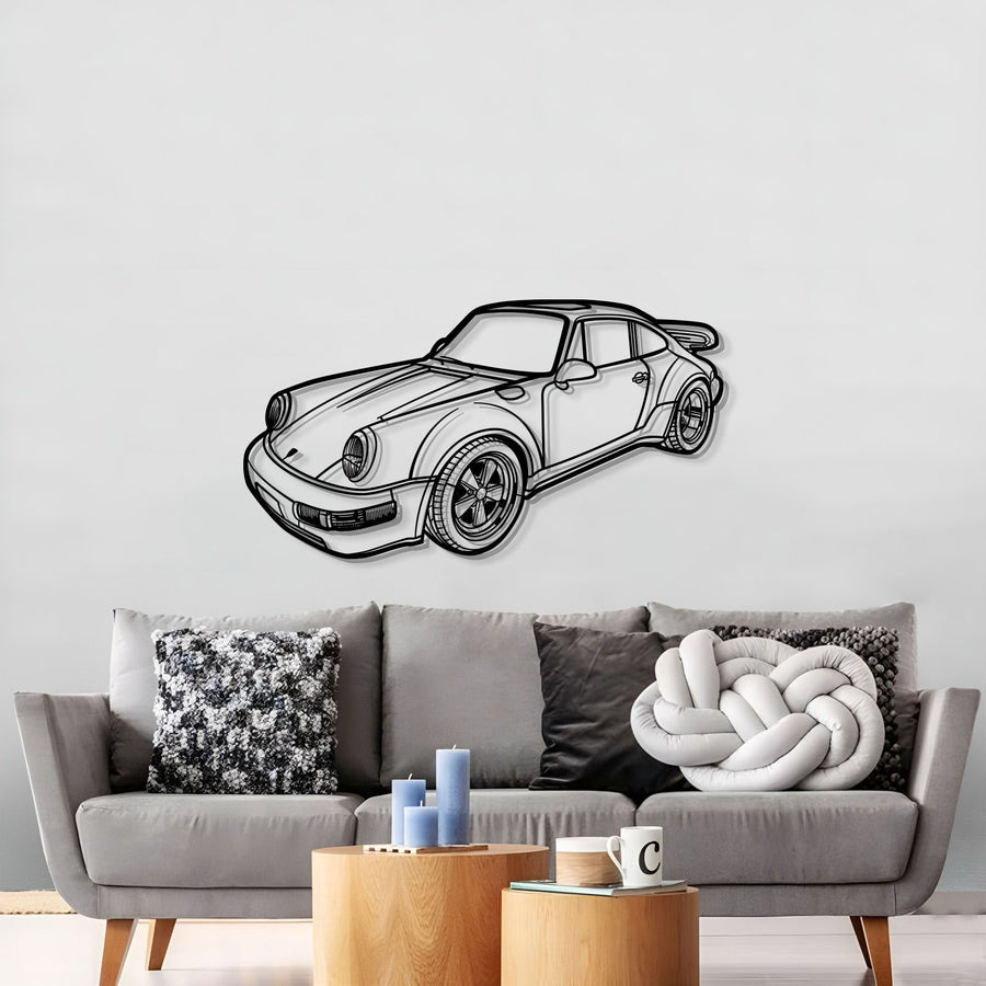 PORSCHE 911 930 PERSPECTIVE Metal Car Silhouette Wall Art