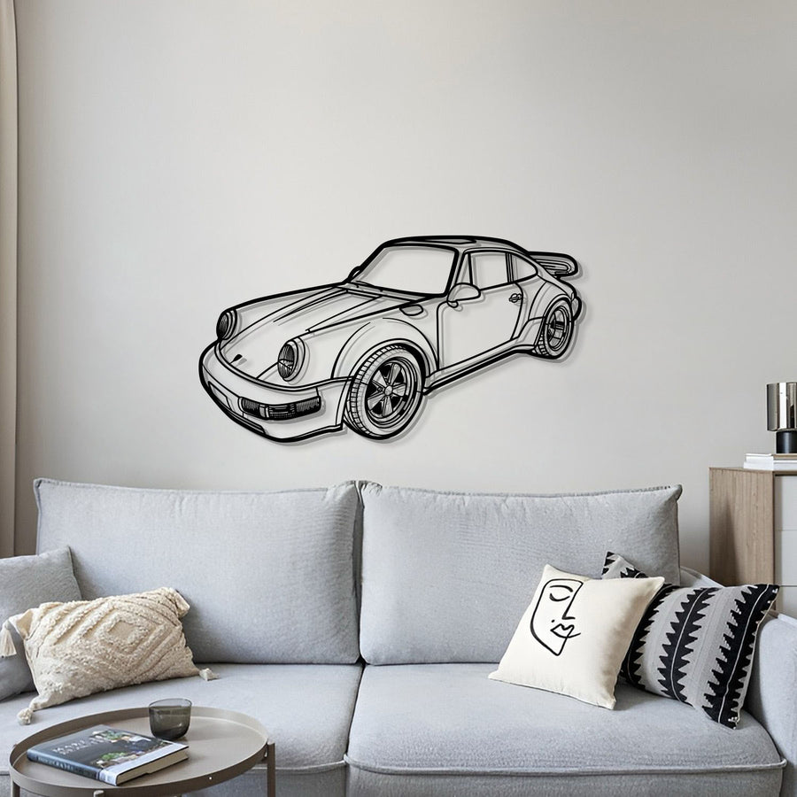 PORSCHE 911 930 PERSPECTIVE Metal Car Silhouette Wall Art