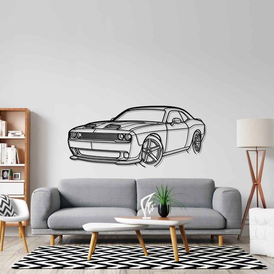 Dodge Challenger SRT 2023 PERSPECTIVE Silhouette Metal Wall Art