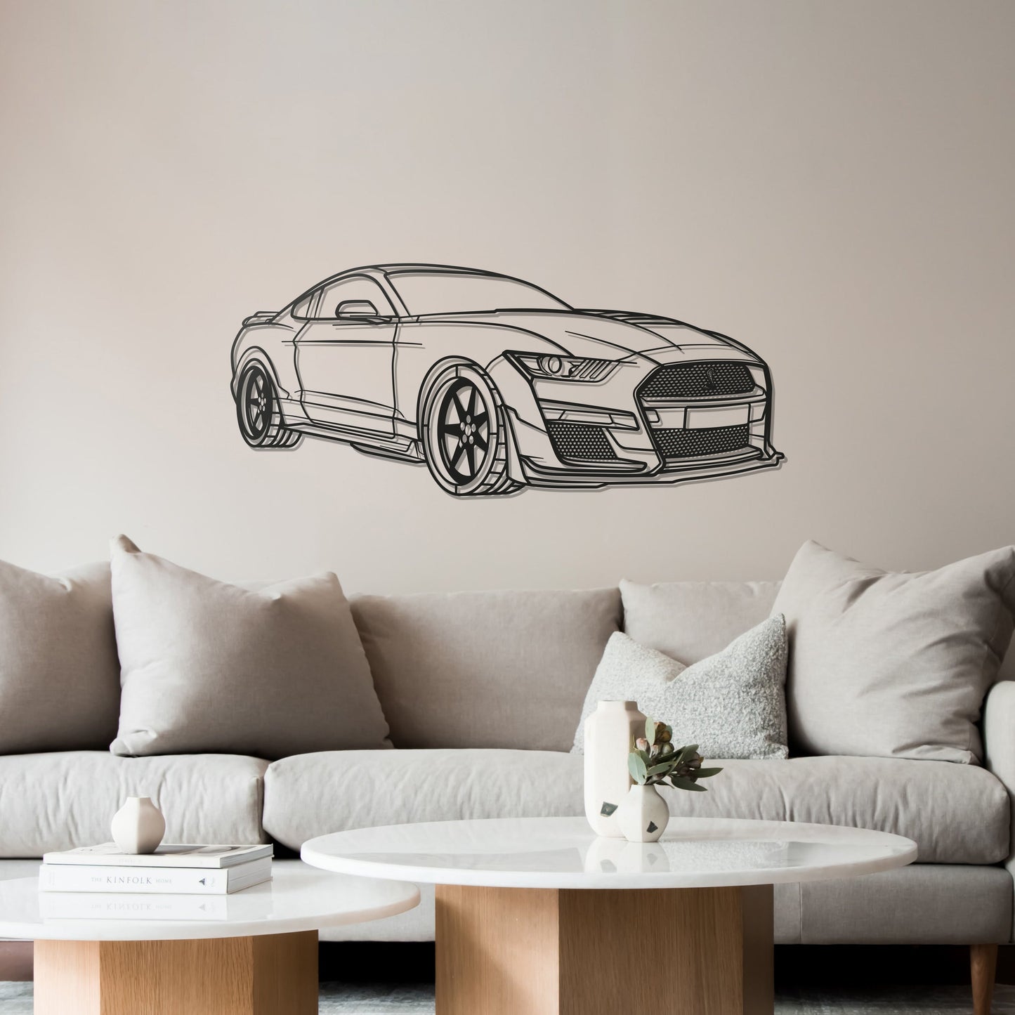 MUSTANG SHELBY GT500 PERSPECTIVE Metal Car Silhouette Wall Art