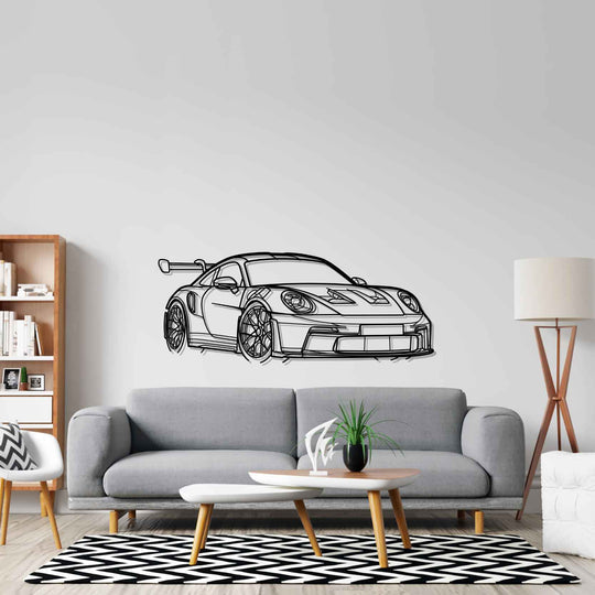 Porsche 911 992 GT3 RS PERSPECTIVE Silhouette Metal Wall Art