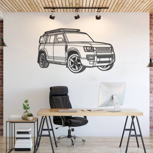 Land Rover 110 Defender 2024 PERSPECTIVE Metal Car Silhouette Wall Art
