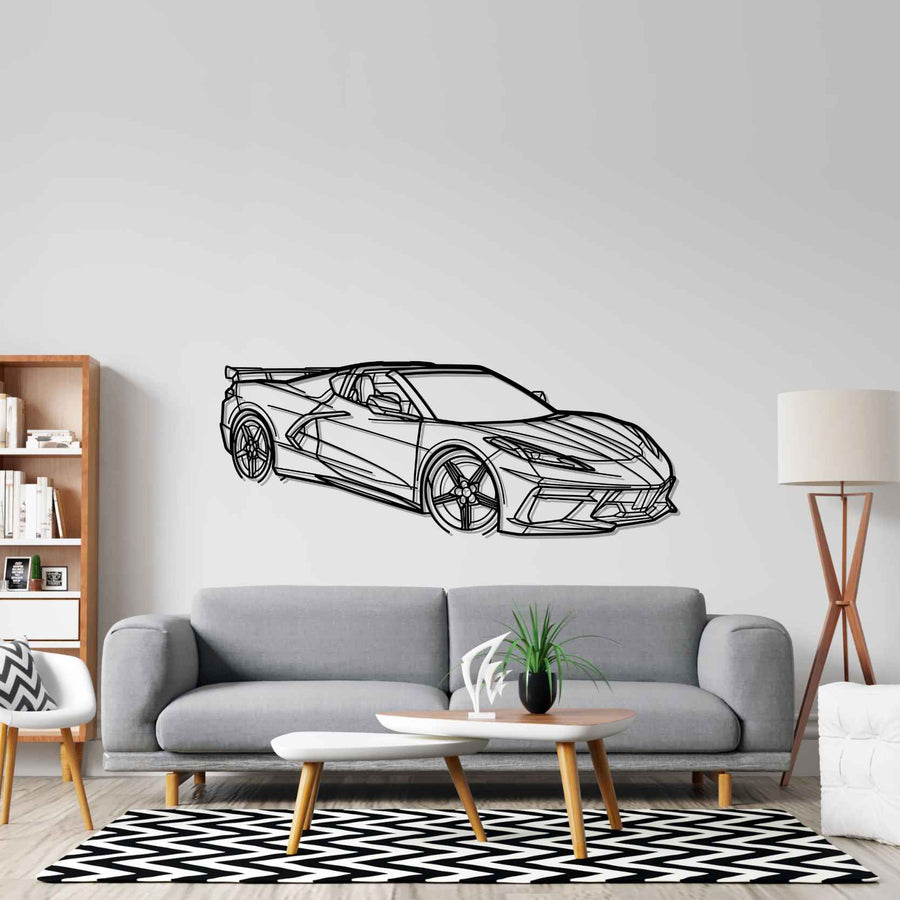 Corvette C8 HTC PERSPECTIVE Silhouette Metal Wall Art