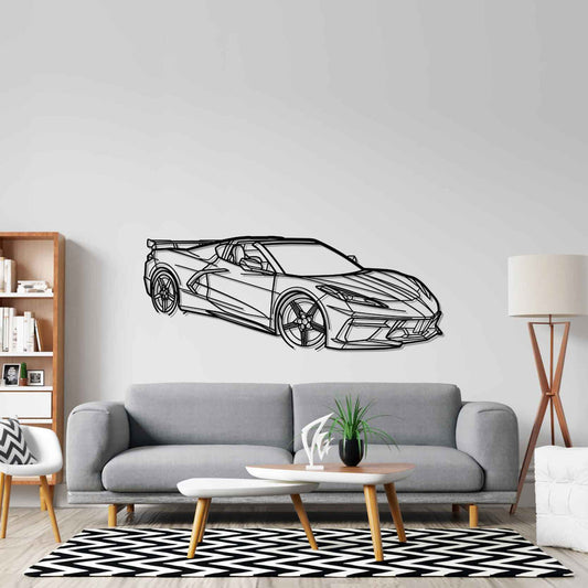 Corvette C8 HTC PERSPECTIVE Silhouette Metal Wall Art