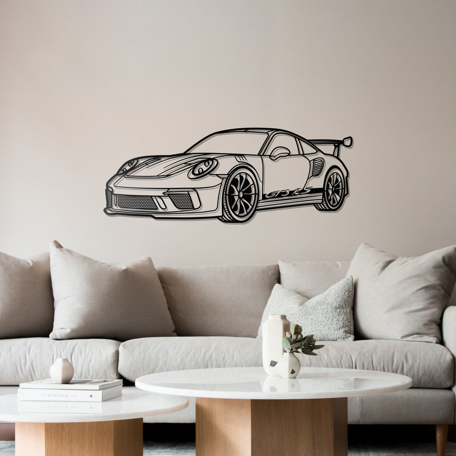 PORSCHE 911 GT3 RS PERSPECTIVE Metal Car Silhouette Wall Art