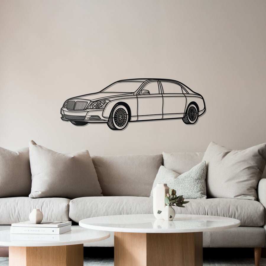 MERCEDES 62S MAYBACH PERSPECTIVE Metal Car Silhouette Wall Art