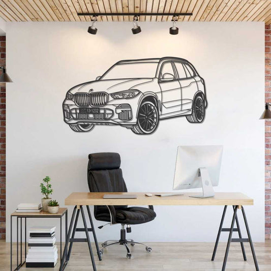 BMW X5 2022 PERSPECTIVE Metal Car Silhouette Wall Art