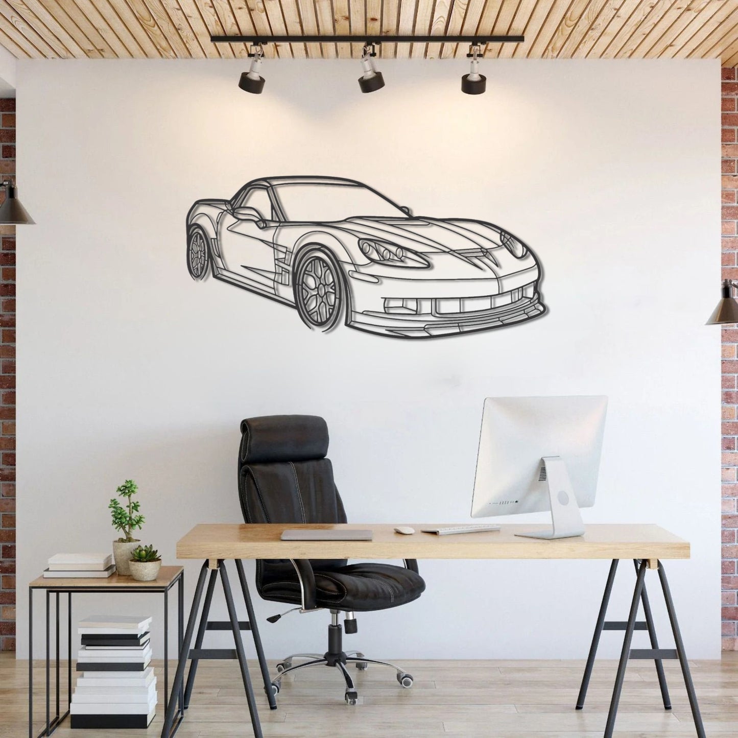 Corvette C6 PERSPECTIVE Silhouette Metal Wall Art