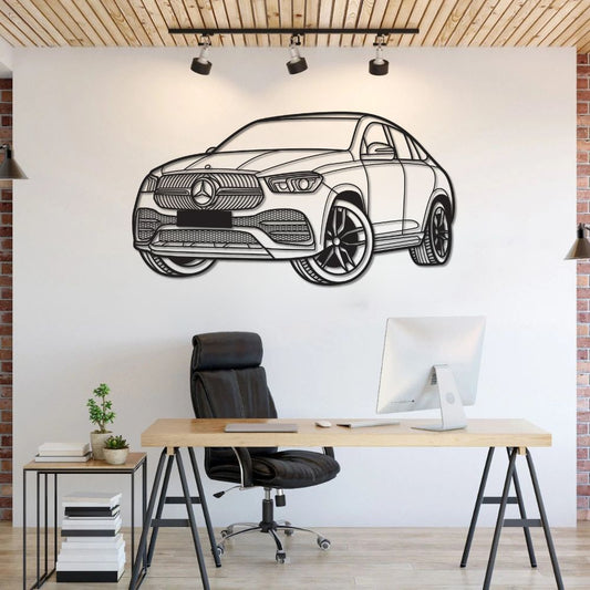 Mercedes GLE 350e PERSPECTIVE Metal Car Silhouette Wall Art