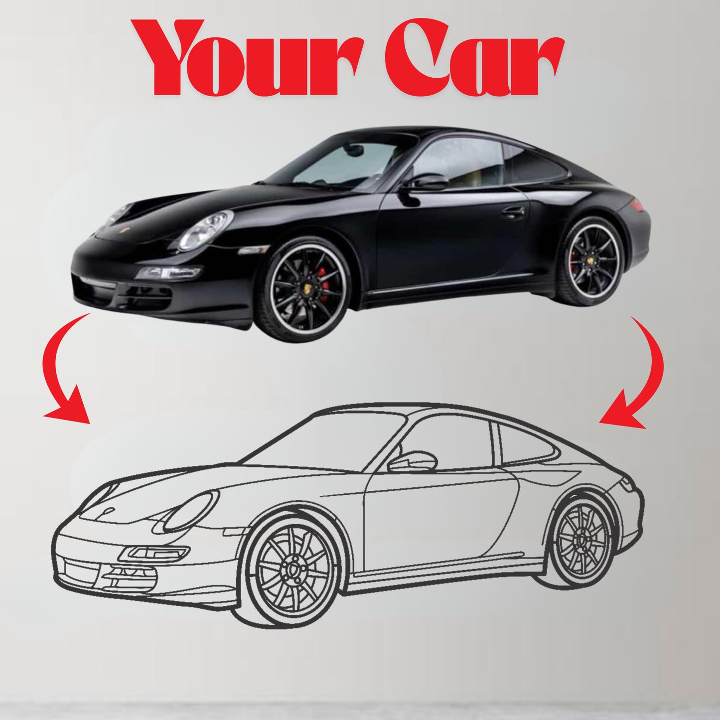 Your Custom Car Silhouette Metal Wall Art ( Any Car )