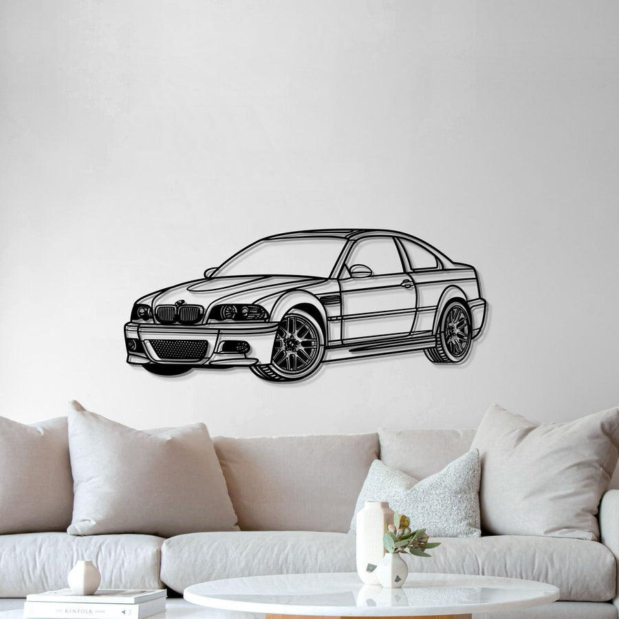 BMW E46 PERSPECTIVE Silhouette Metal Wall Art