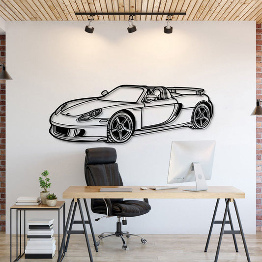 PORSCHE Carrera GT PERSPECTIVE Metal Car Silhouette Wall Art