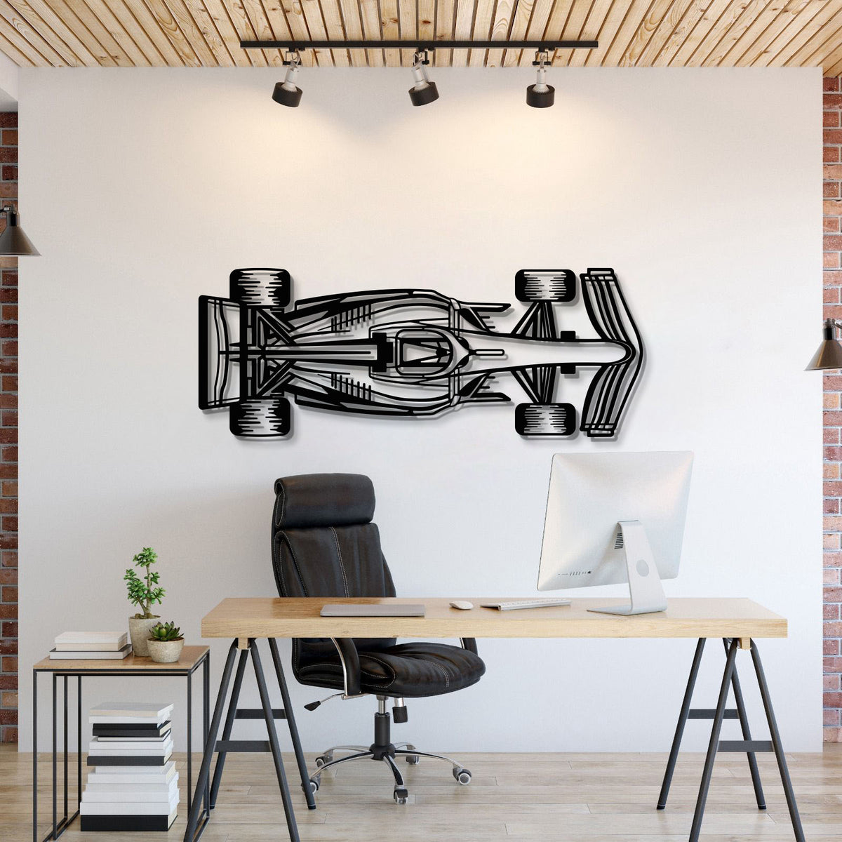 Formula 1 2022 Top View Metal Car Silhouette Wall Art