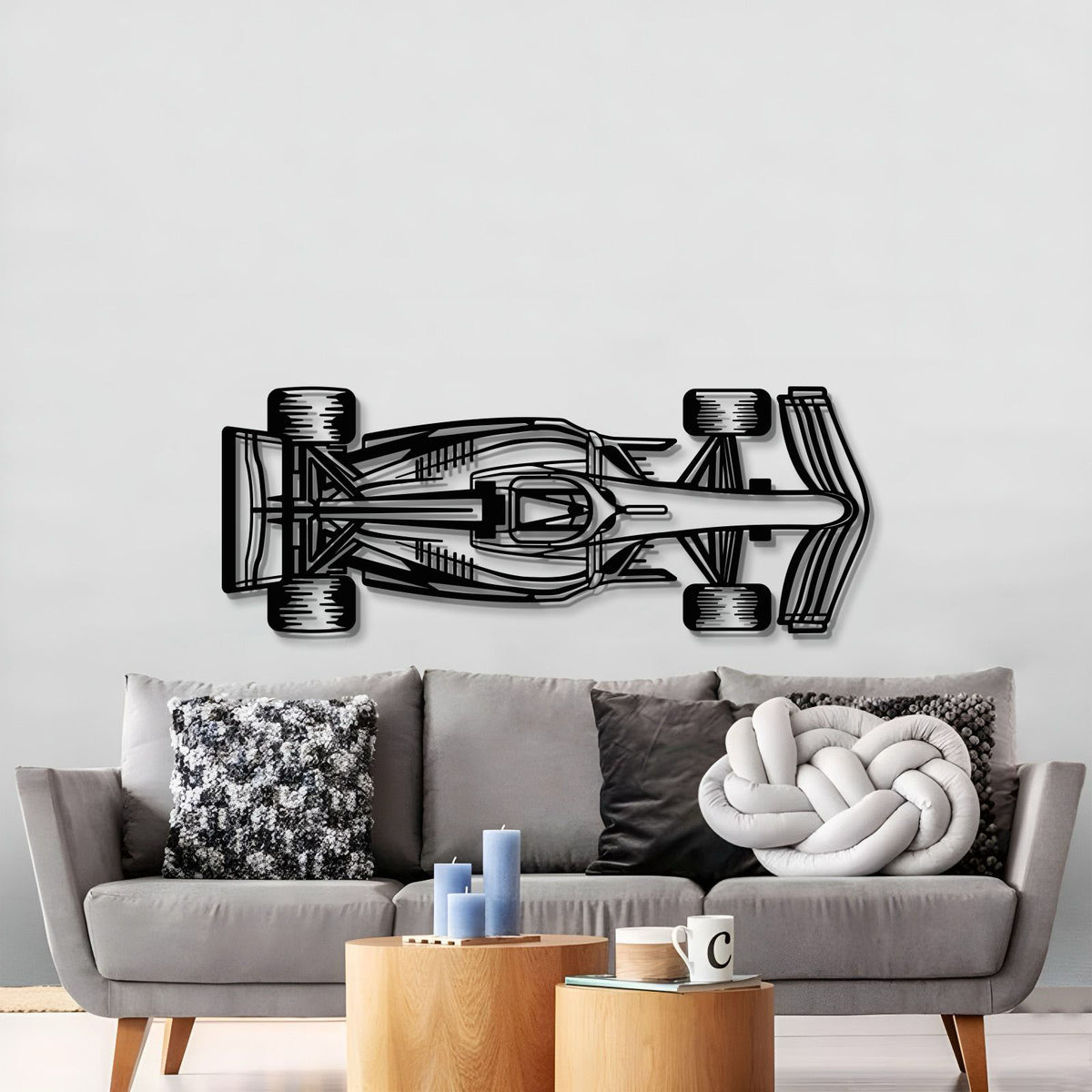 Formula 1 2022 Top View Metal Car Silhouette Wall Art