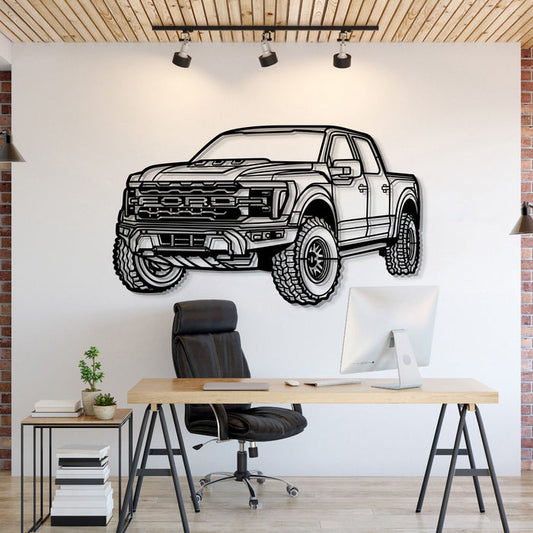 2024 Raptor R MT1272 PERSPECTIVE Metal Car Silhouette Wall Art