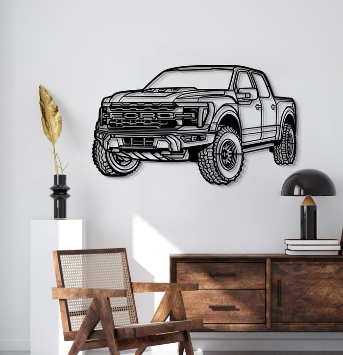 2024 Raptor R MT1272 PERSPECTIVE Metal Car Silhouette Wall Art