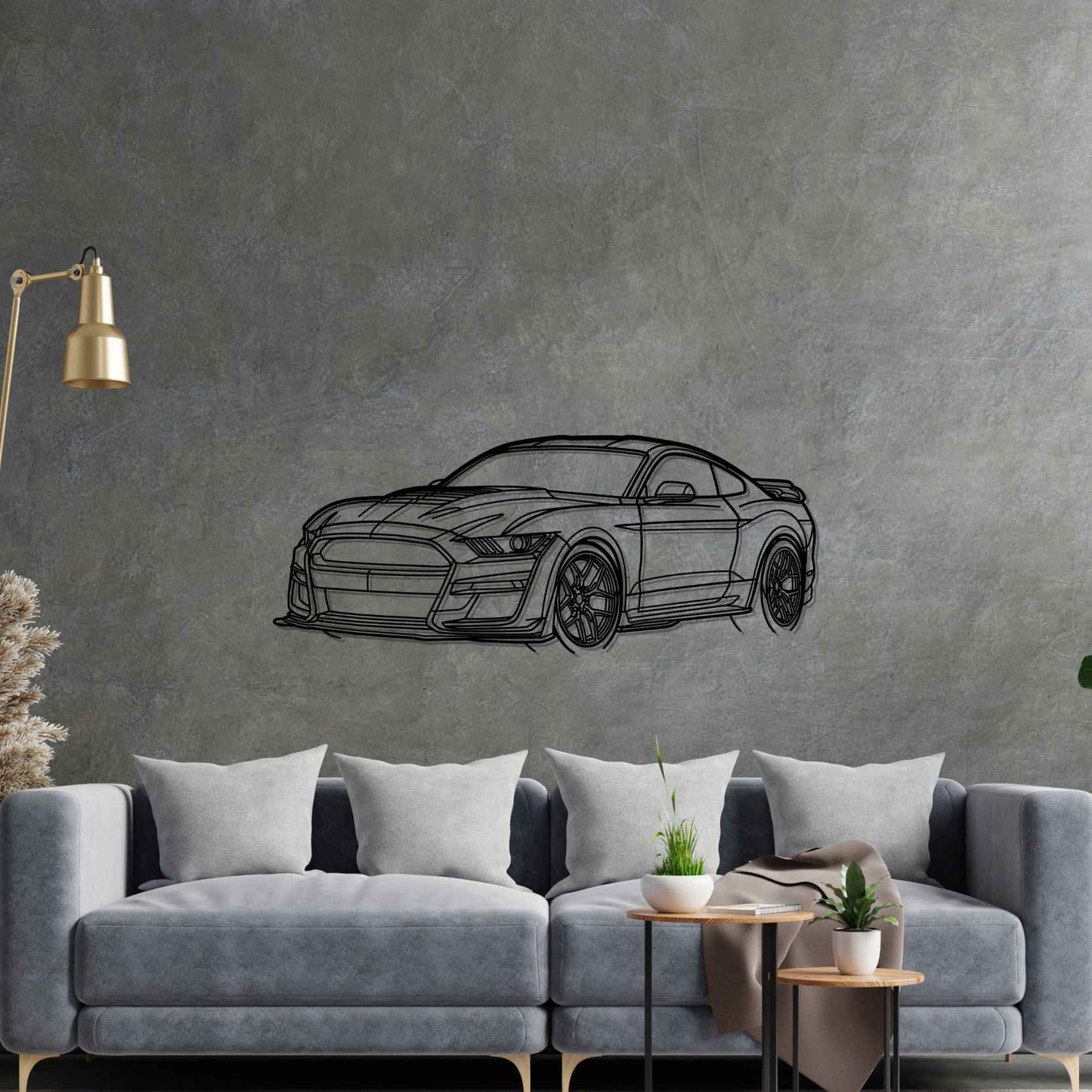 Mustang Shelby GT500 2021 Angle Silhouette Metal Wall Art