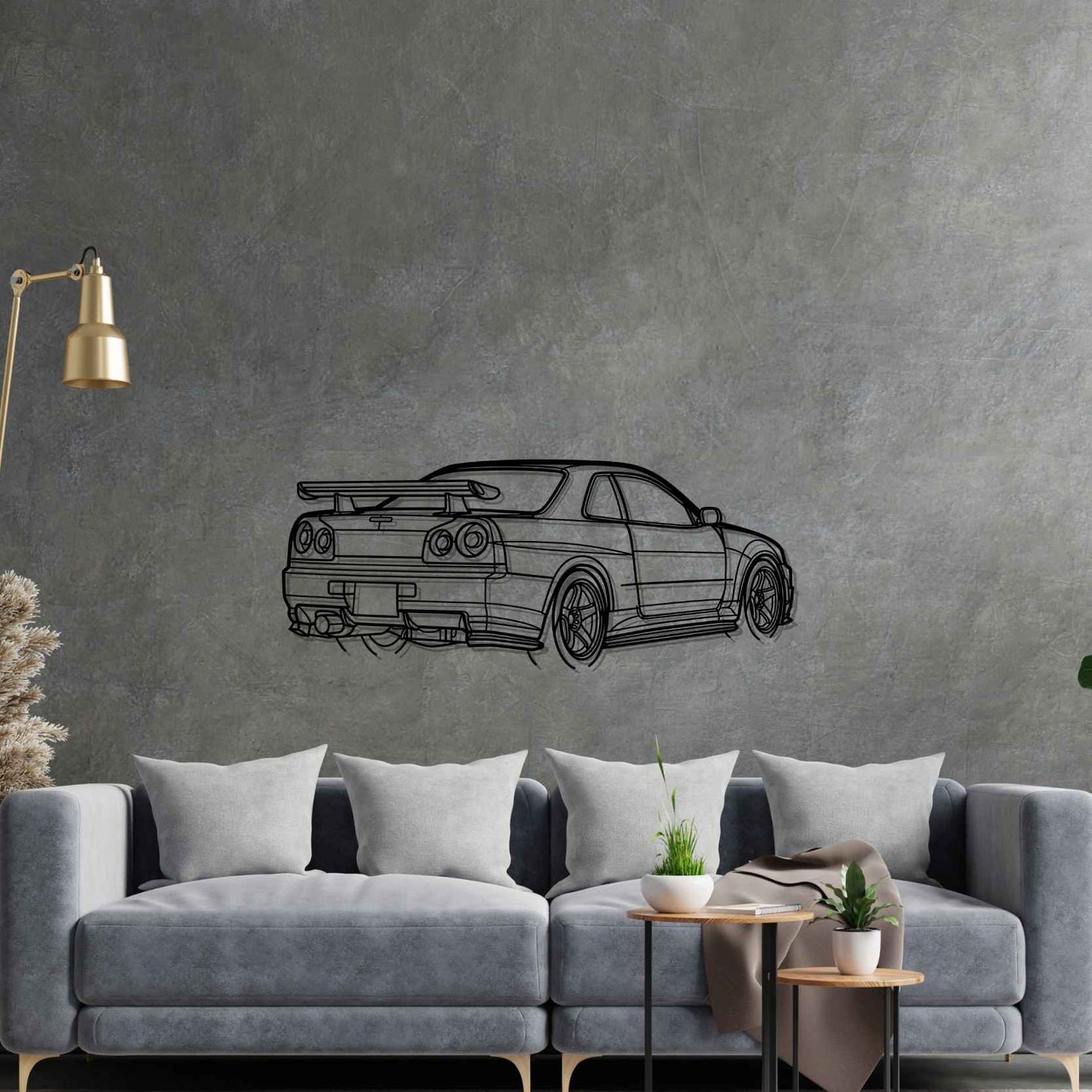 Nissan R34 GTR Nismo PERSPECTIVE Silhouette Metal Wall Art