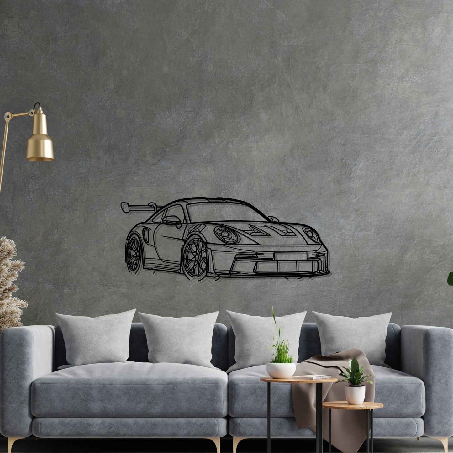 Porsche 911 992 GT3 RS PERSPECTIVE Silhouette Metal Wall Art