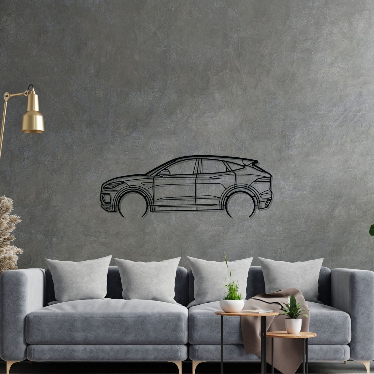 E-PACE R-Dynamic 2022 Detailed Silhouette Metal Wall Art