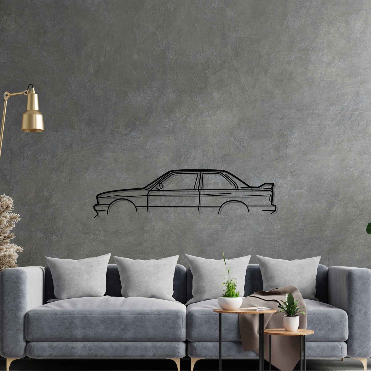 M3 E30 Classic Silhouette Metal Wall Art