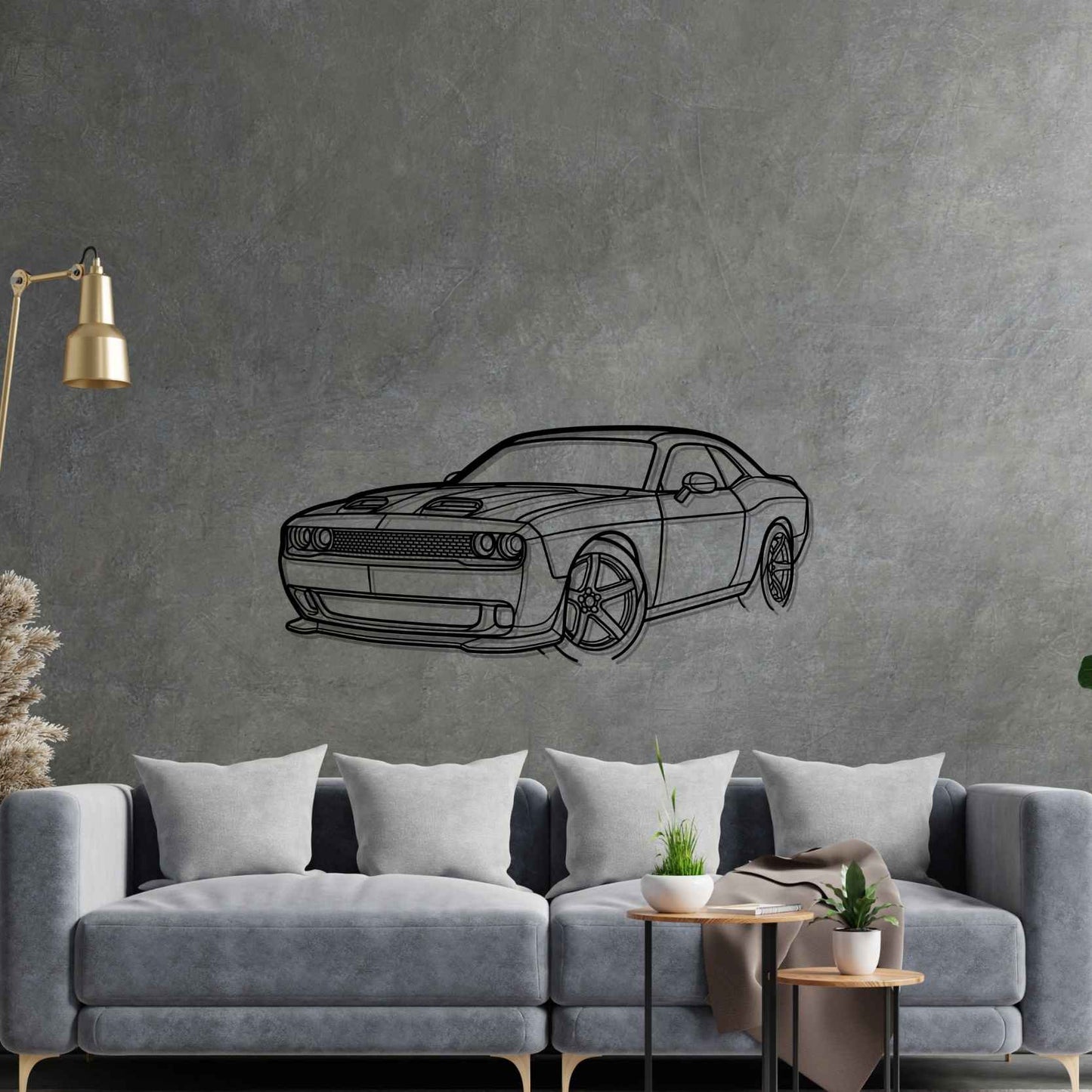 Dodge Challenger SRT 2023 PERSPECTIVE Silhouette Metal Wall Art