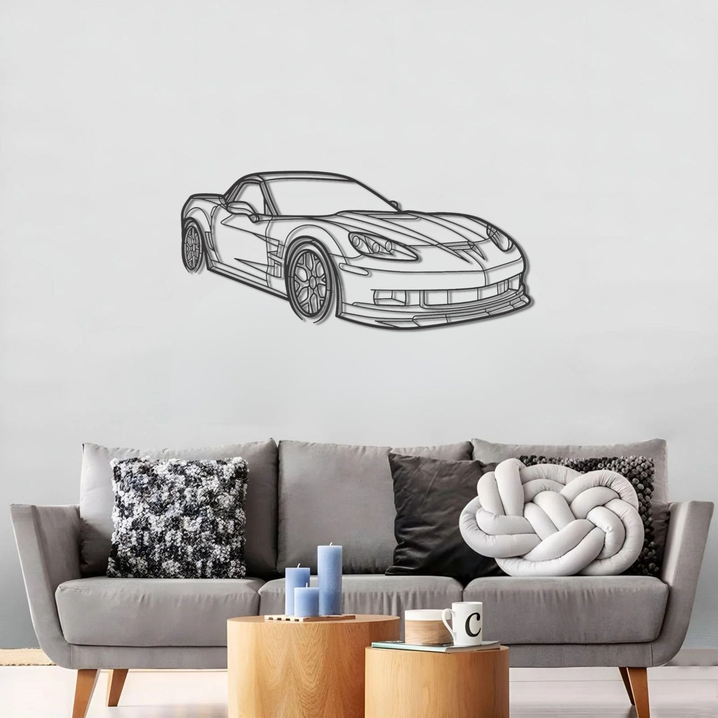 Corvette C6 PERSPECTIVE Silhouette Metal Wall Art
