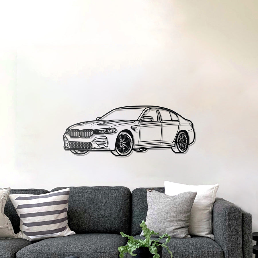 BMW M5 CS PERSPECTIVE Metal Car Silhouette Wall Art