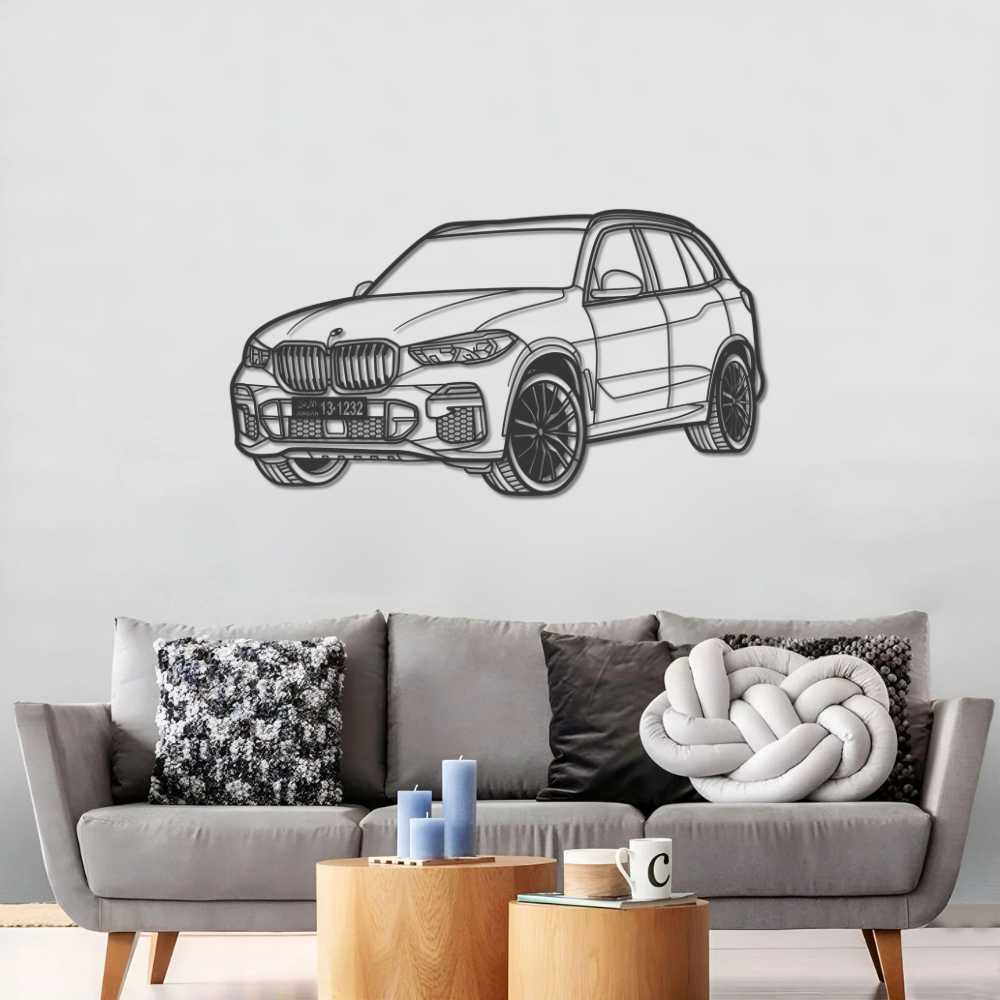 BMW X5 2022 PERSPECTIVE Metal Car Silhouette Wall Art