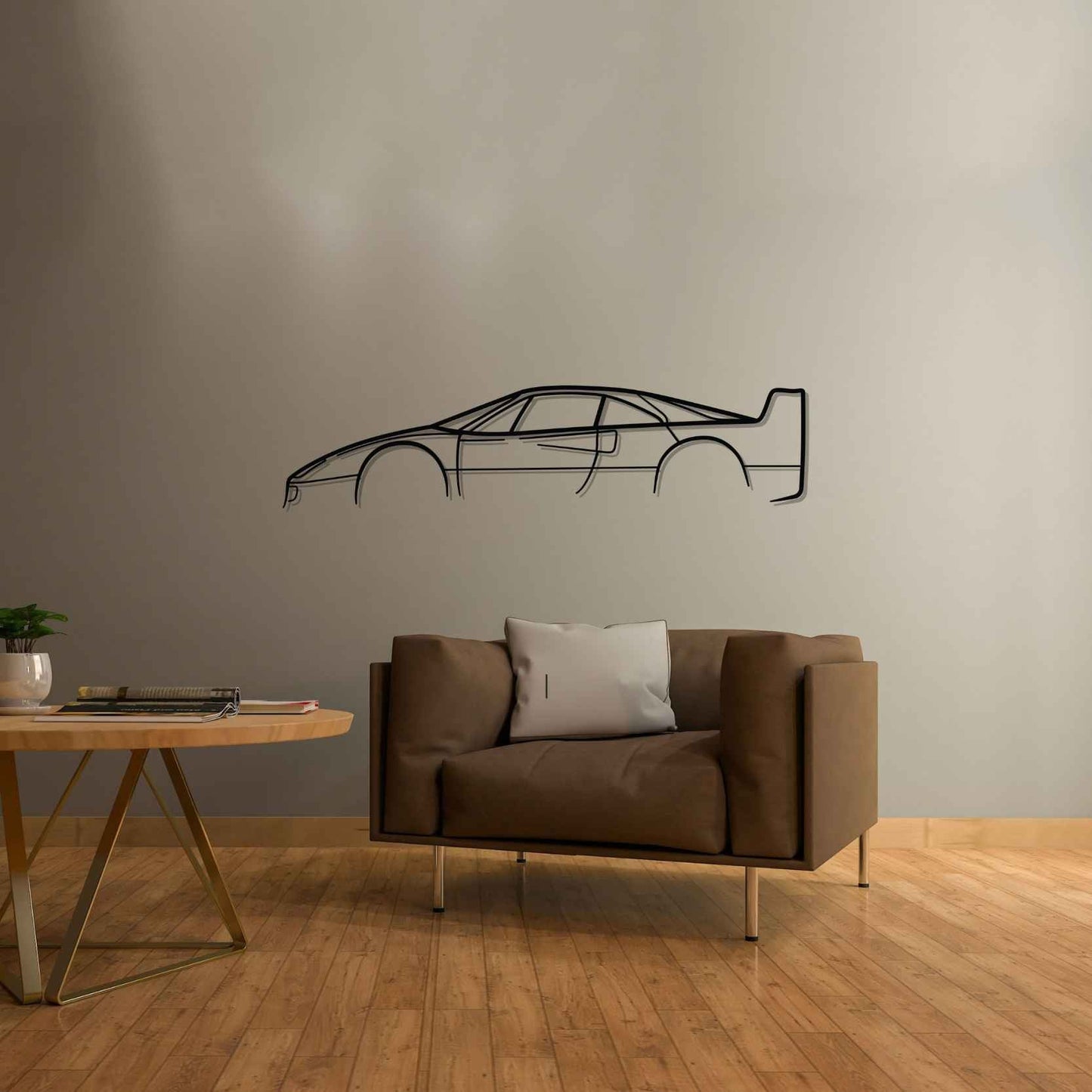 F40 Classic Silhouette Metal Wall Art