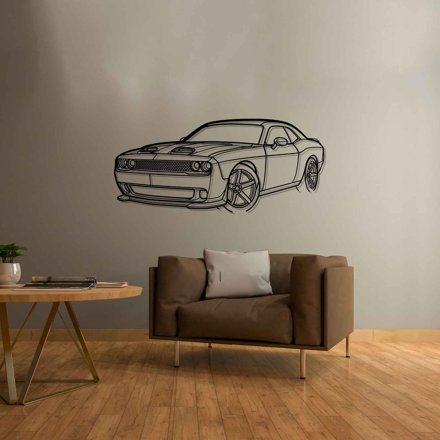 Dodge Challenger SRT 2023 PERSPECTIVE Silhouette Metal Wall Art