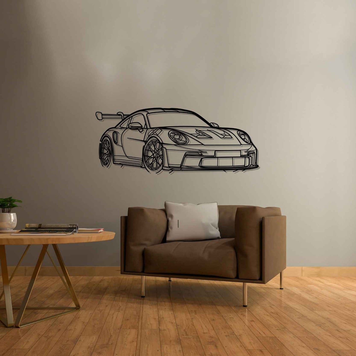 Porsche 911 992 GT3 RS PERSPECTIVE Silhouette Metal Wall Art