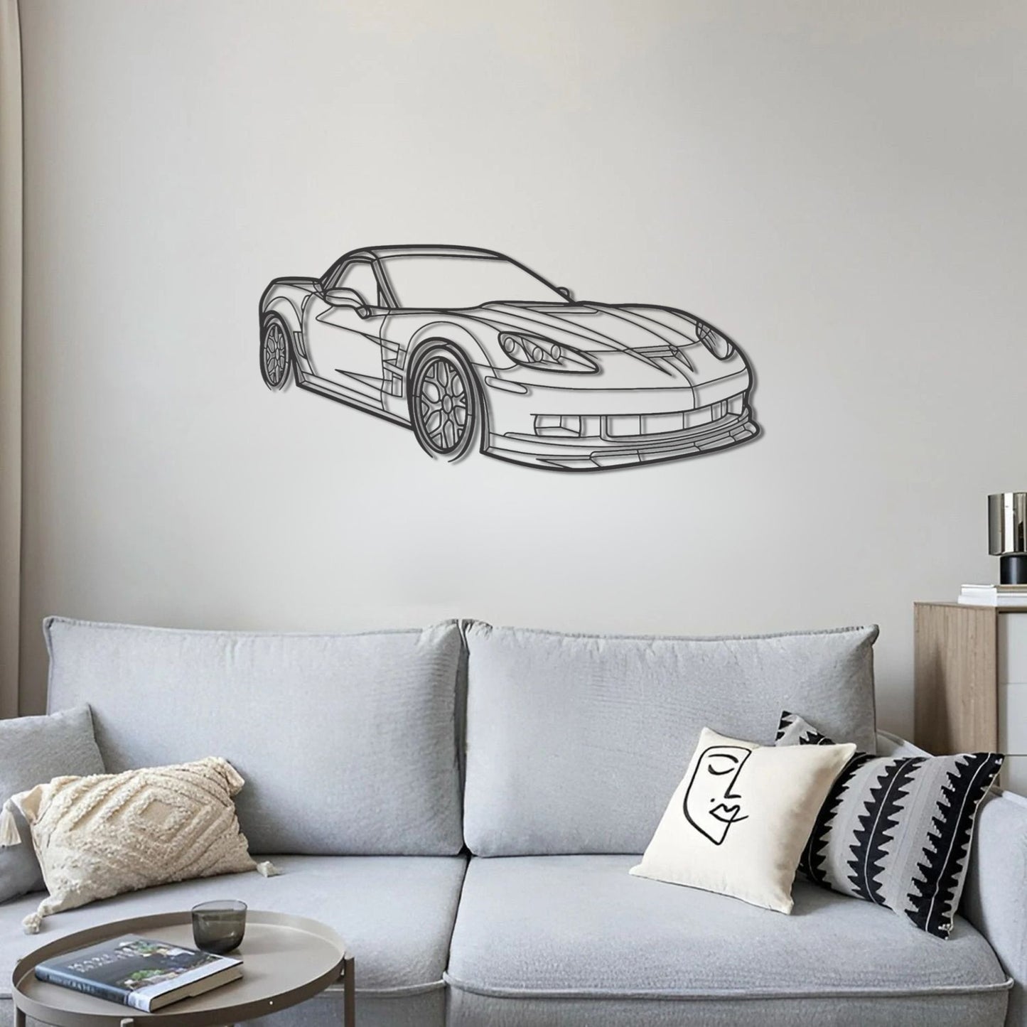 Corvette C6 PERSPECTIVE Silhouette Metal Wall Art