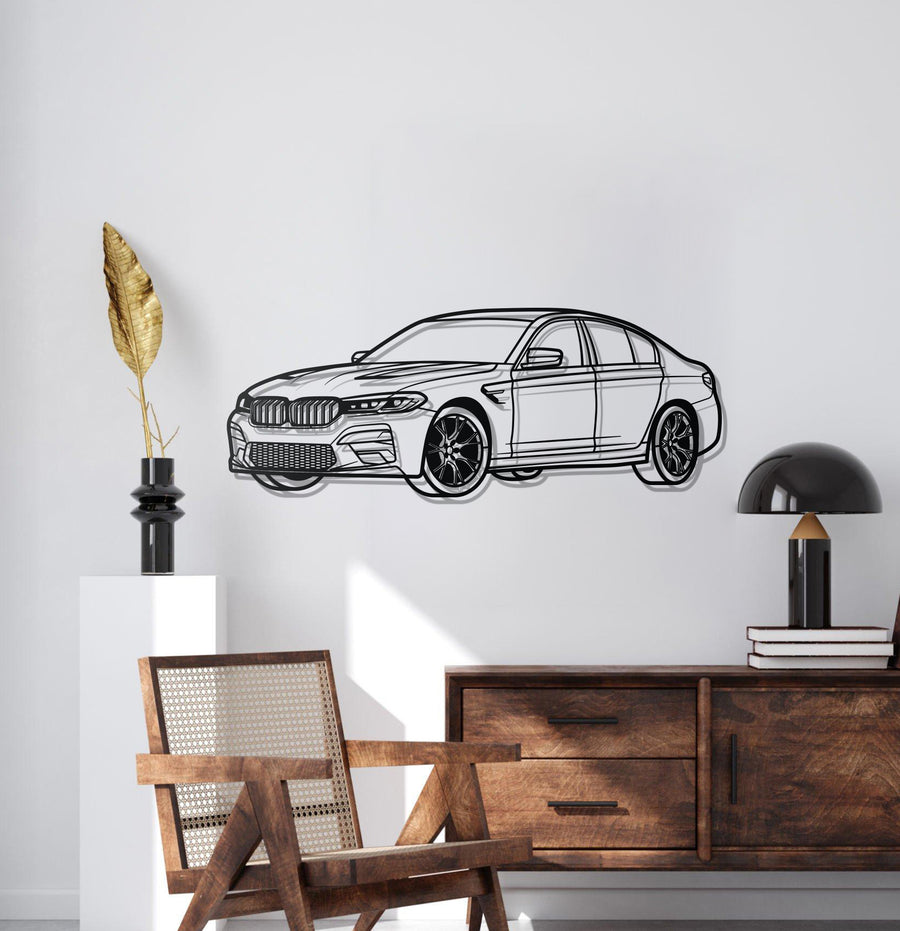 BMW M5 CS PERSPECTIVE Metal Car Silhouette Wall Art