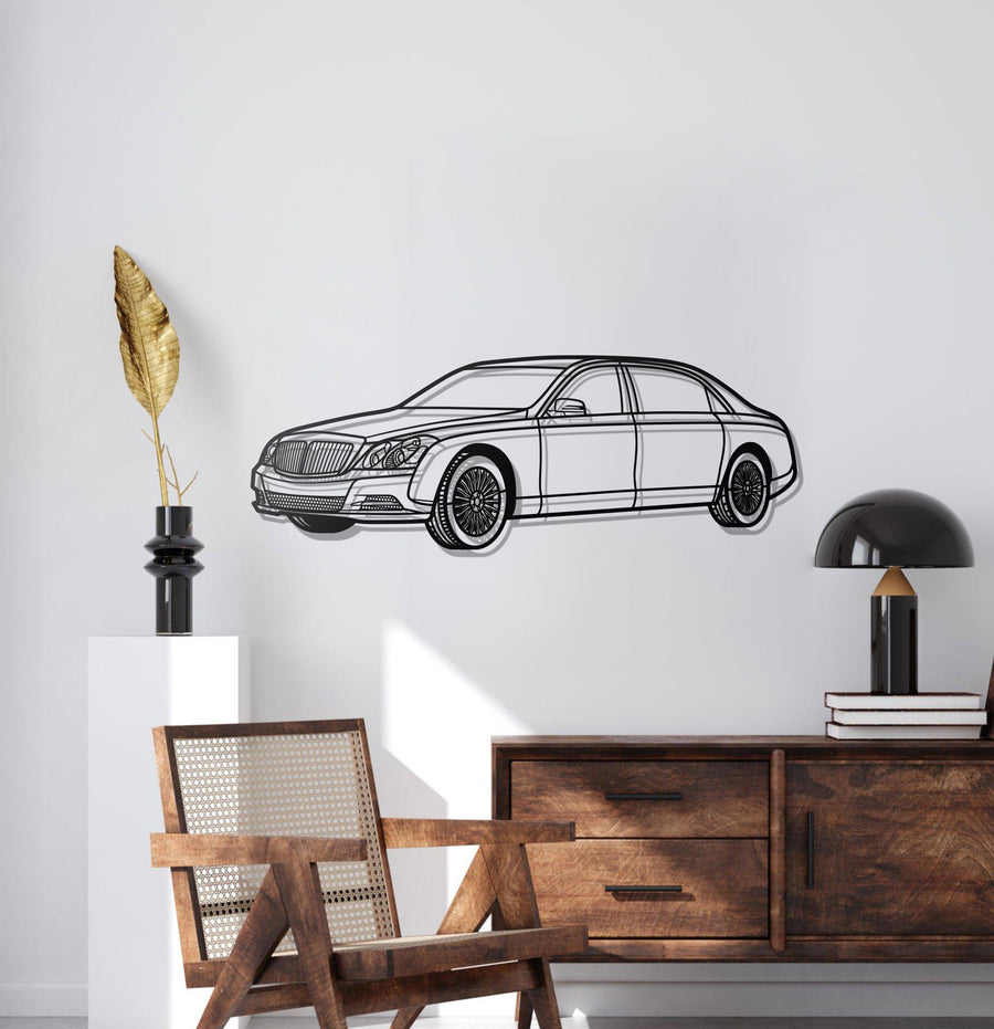 MERCEDES 62S MAYBACH PERSPECTIVE Metal Car Silhouette Wall Art