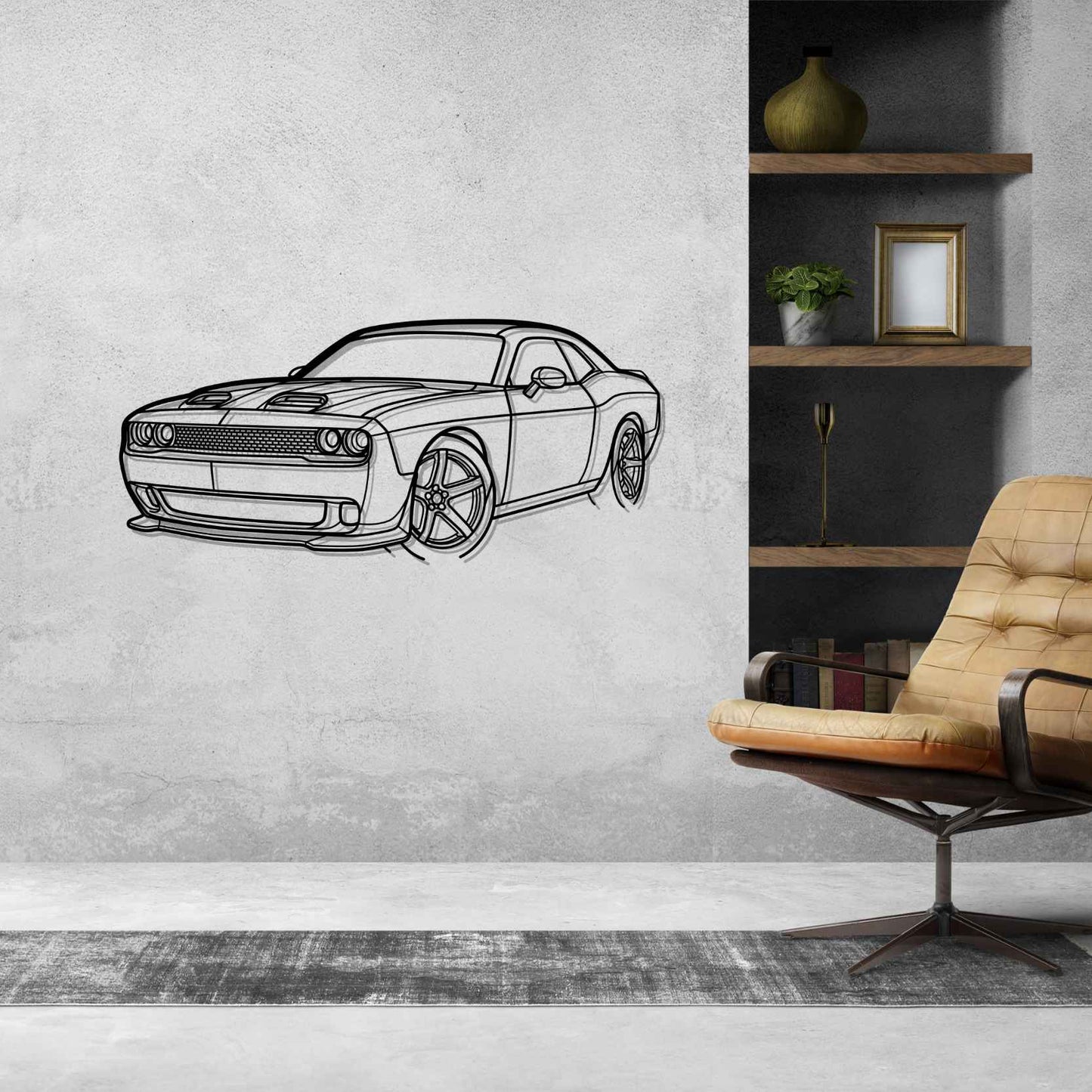 Dodge Challenger SRT 2023 PERSPECTIVE Silhouette Metal Wall Art