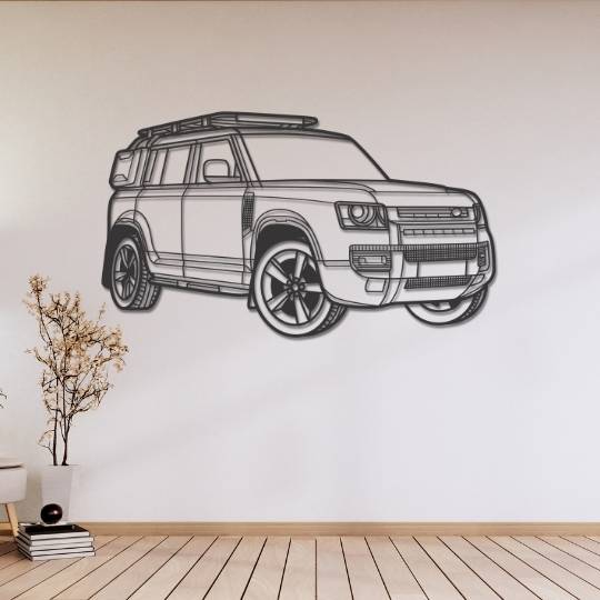 Land Rover 110 Defender 2024 PERSPECTIVE Metal Car Silhouette Wall Art