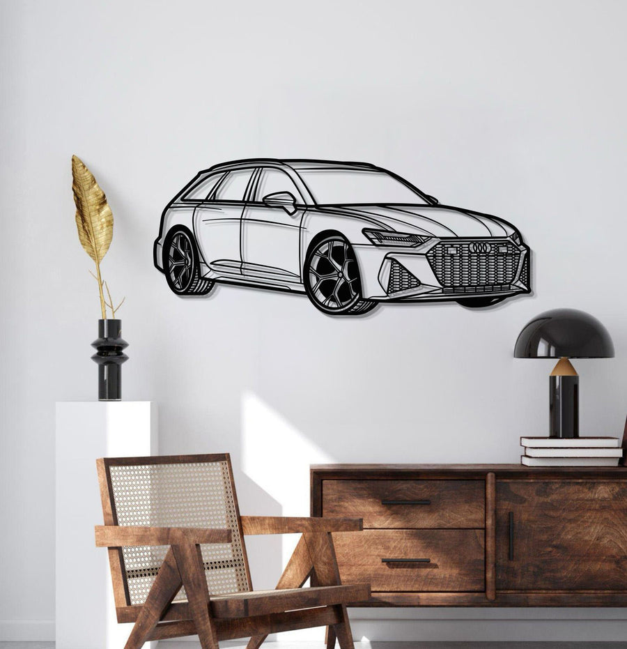 Audi RS6 PERSPECTIVE Silhouette Metal Wall Art