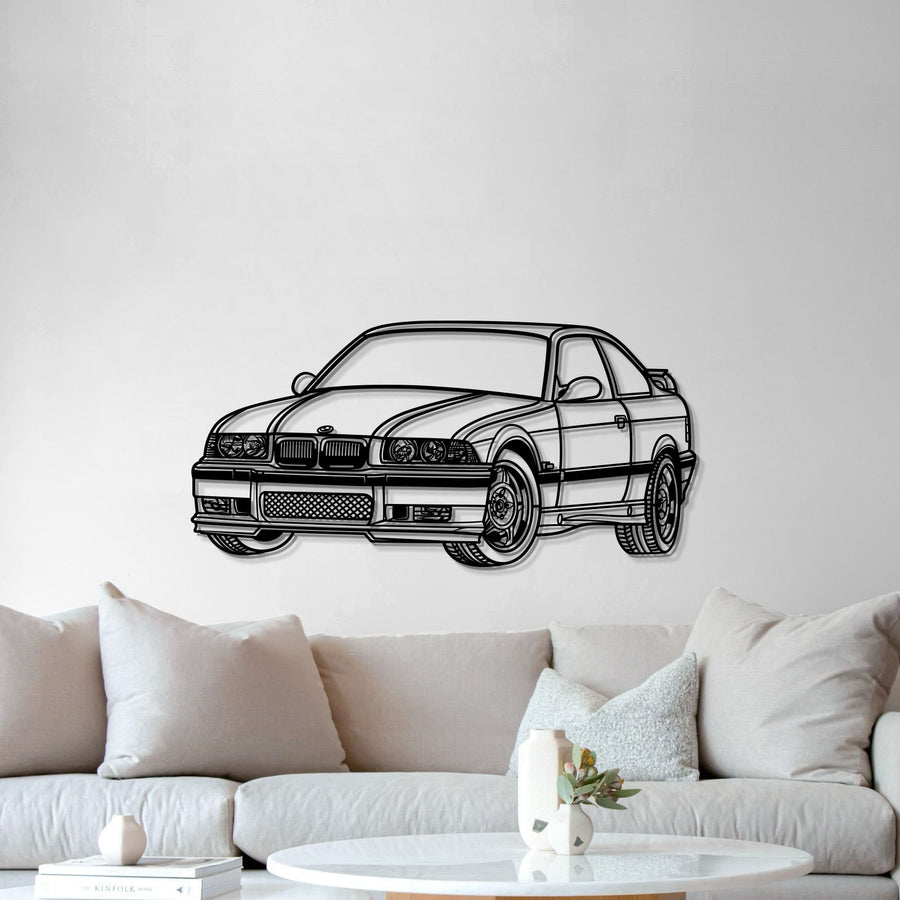 BMW E36 PERSPECTIVE Silhouette Metal Wall Art