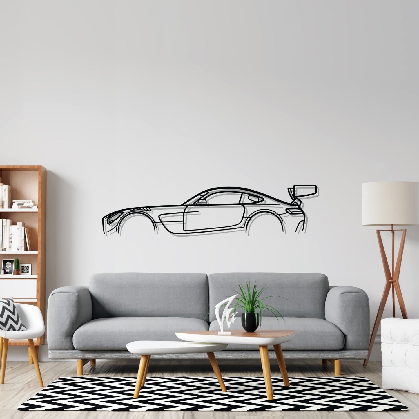 Mercedes AMG GT3 Classic Silhouette Metal Wall Art