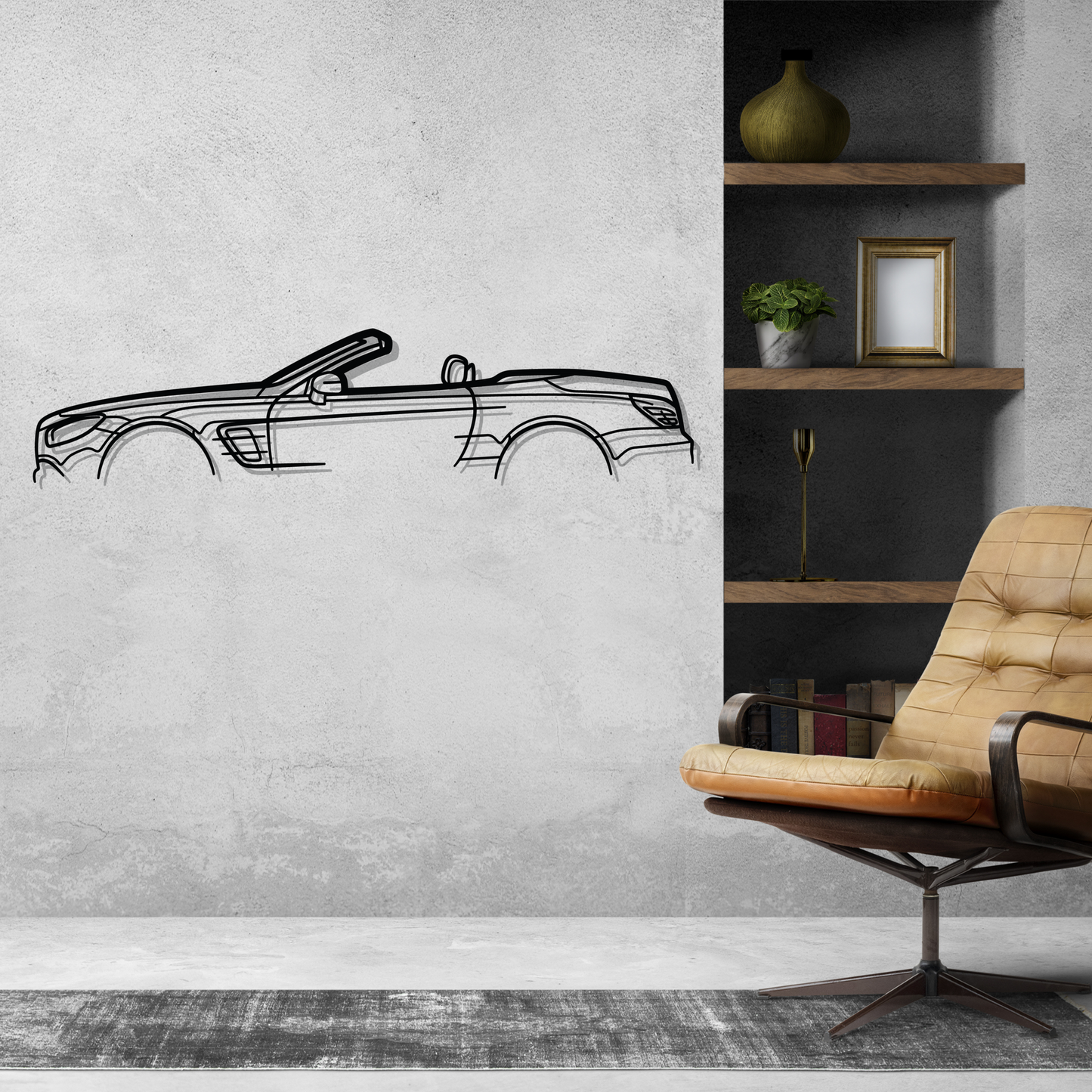 Mercedes SL R231 Classic Metal Silhouette Wall Art